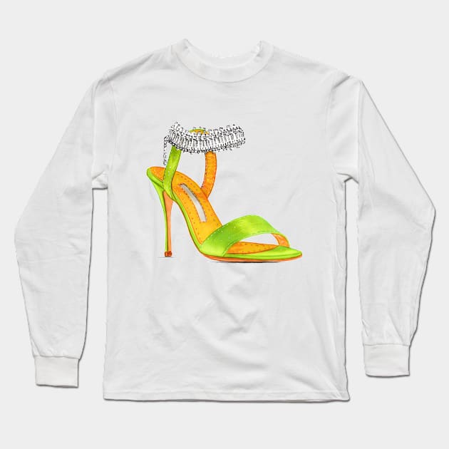 Women's Green Parinasan Long Sleeve T-Shirt by Svetlana Pelin